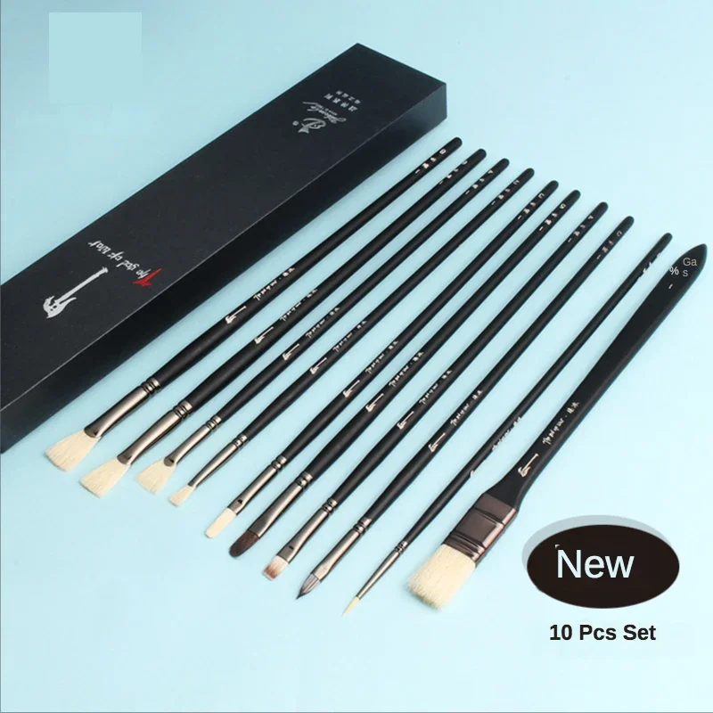 Gouache Paint Set - Set di 10 Pennelli per Pittura