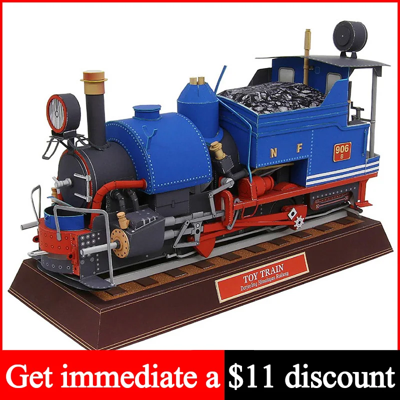 Art Craft Cardboard - Treno classico Locomotive a vapore Fatto